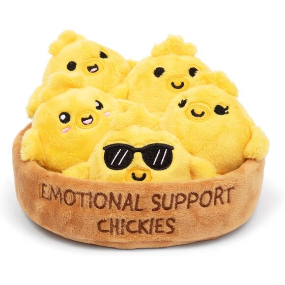 Fluffy Feel-Good Friends: Emotional Support Chickies Plush Set for Kids - Picture 1 of 7
